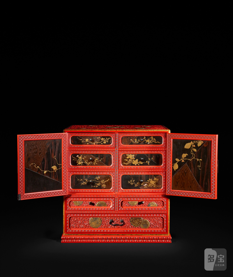 日本 明治時期 雕漆描金櫃  JAPAN, MEIJI PERIOD (1868-1912) - 图2